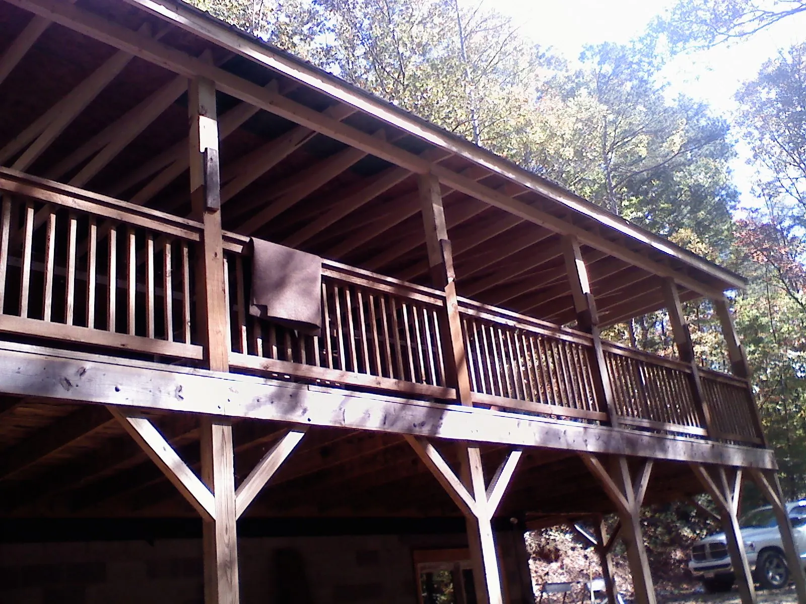 Timber framing under a new elevated porch and deck — Roof Leak Repair in Waddy by Roofing Brothers